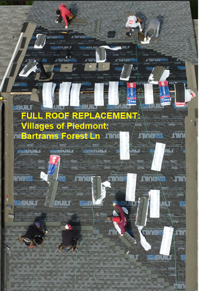 Full Roof Replacement due to Wind Storm Damage. Villages of Piedmont, Haymarket, VA. Bartrams Forest Ln